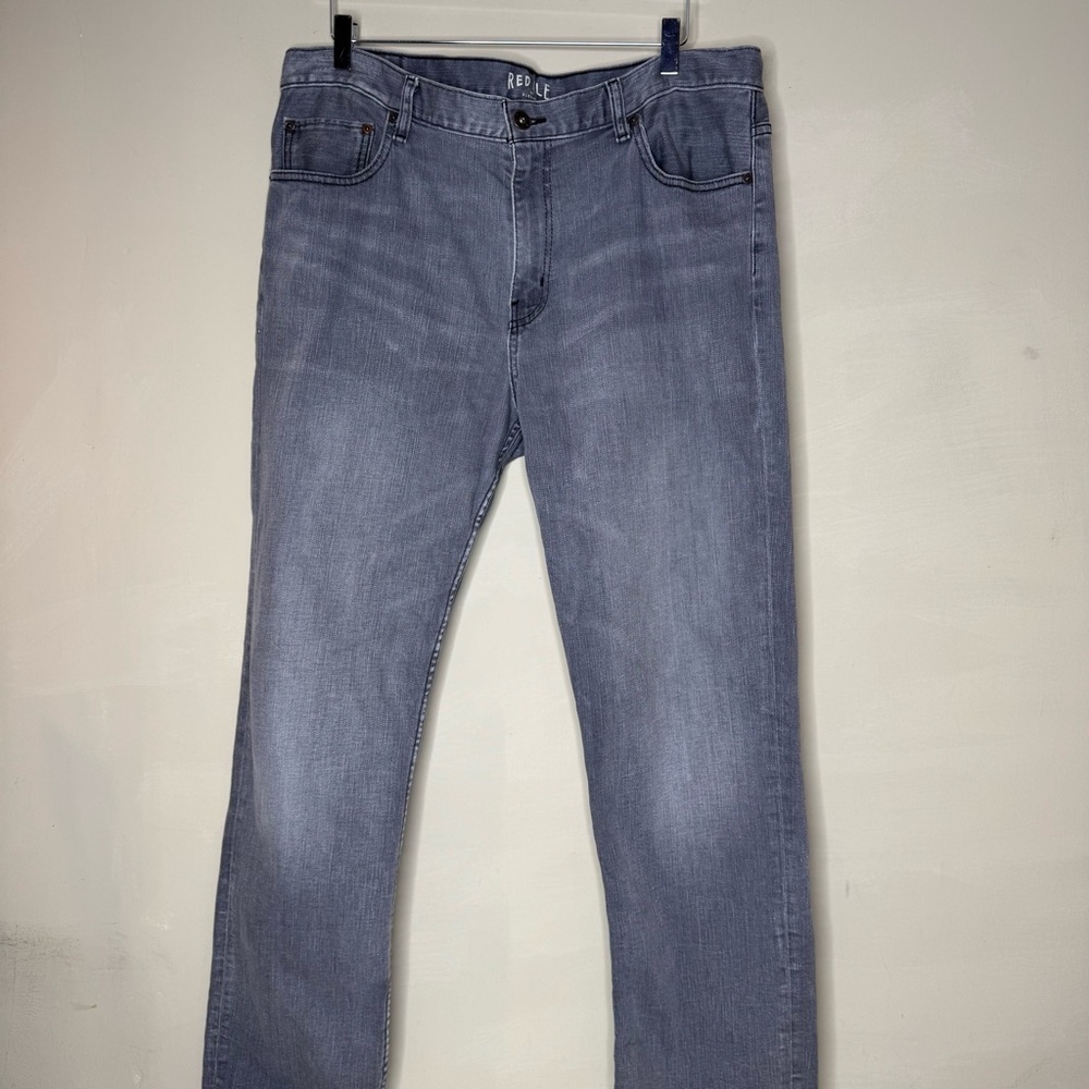 Red Ale Straight Leg Jeans Grey Denim Mid Rise Zip 38/32